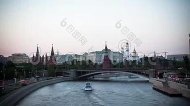 莫斯科，俄罗斯，街景延时摄影，空中摄影